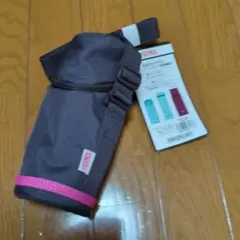 サーモス水筒カバー グレー ピンクアクセント