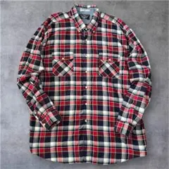 NAUTICA XXL 長袖チェックシャツ ダブルポケット オーバーサイズ 古着