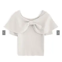 GRL パールリボンニットトップス dr672a アイボリー