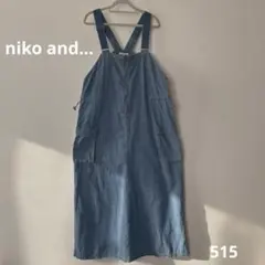 美品　niko and ... デニムサロペットワンピースLサイズ