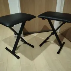 黒い折りたたみスツール 2脚セット