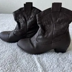 ウエスタンブーツ ダークブラウン 5cmヒール　Sサイズ