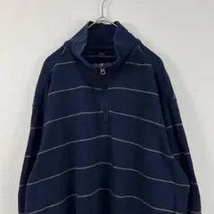 商品名 gap ギャップ ボーダー ハーフジップ スウェット ネイビー