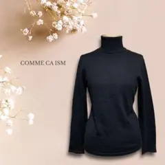 コムサイズム♡タートルネックセーター長袖ニット 無地 シンプル 毛混 着回し 黒