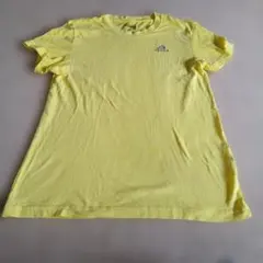 adidas イエロー メッシュ風 Tシャツ M