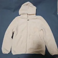 フード付きクリーム色フリースジャケット 2XL