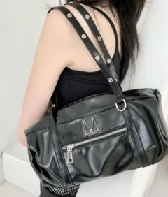 新品MUCENT ムセント バエルクロスレザーパッチミニショルダーバッグ