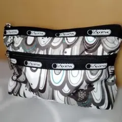 LeSportsac✭2段ファスナーポーチ　鳥 　大きめサイズ