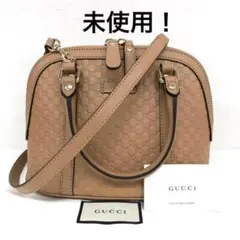 【未使用】GUCCIグッチ☆グッチシマライン レザー2WAYバッグ ベージュ系