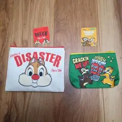 ディズニー　チップとデール　ポーチ　ティッシュポケット付きポーチ　チップ　デール