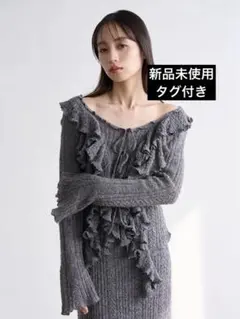 SNIDEL スナイデル　ラッフルデザインニットプルオーバー　ニット　トップス