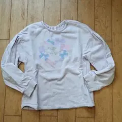 mezzo piano 薄紫 ハート模様 トレーナー 140cm