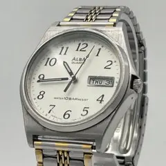 新品電池 SEIKO ALBA アルバ デイデイト コンビ メンズ 腕時計