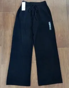 ユニクロ ウォッシャブルニットリブパンツ WOMEN ブラック L【新品未使用】