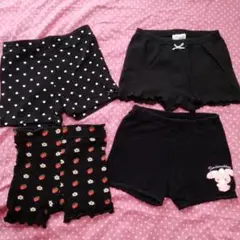 アンダーパンツ　キッズショートパンツ　黒パン　スパッツ　4点セット