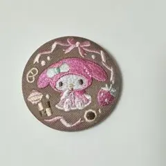 マイメロ刺繍缶バッジ