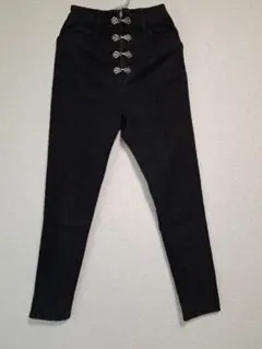 EVRIS フロントホック スキニーデニムパンツ ブラックのサムネイル