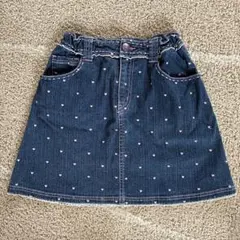 メゾピアノ デニムスカート ハート柄 150cm