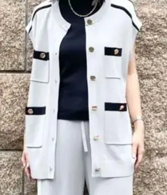 GRACE CONTINENTAL　配色ラインニットジレ◇グレースコンチネンタルのサムネイル