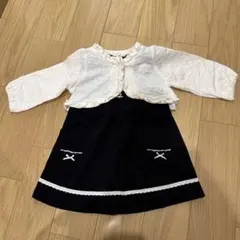 黒ワンピース　白ボレロ　セット　80