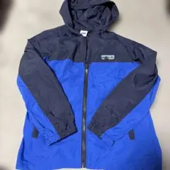 アウトドア　フード付きジャケット 青と黒 150
