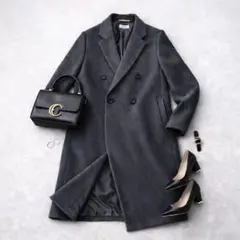 未使用級【M】CITY TAILORED ロング チェスター　 グレー コート