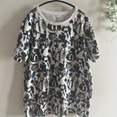 Design Tshirts Store graniph 動物　総柄　Tシャツ