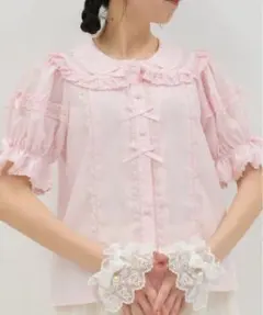 chalmiere トーション丸襟ブラウス　ピンク　新品未使用未開封のサムネイル