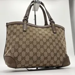 高級✨ グッチ ミニトートバッグ GG柄 キャンバス