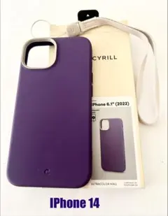 IPhone 14 CYRILL 製　スマホケース ストラップ付き パープルのサムネイル