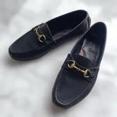 GUCCI ローファー　ドライビングシューズ　黒　ゴールド　ブラウン　37 金具のサムネイル