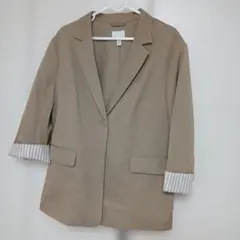 H&M テーラードジャケット ベージュ 七分袖のサムネイル