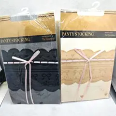 新品 TuTuanna 廃盤レア レース風リボン付 ストッキング 2足セット