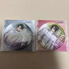 進撃の巨人　reflect memories BIG缶バッジ　リヴァイ&ハンジ