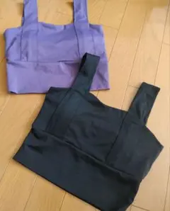 美品★ ヨガウェアトップス★ ブラック　パープル　2点セット Mサイズ
