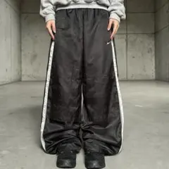 00s NIKE ワイドレグ バギー トラックパンツ サイドラ テック ブラック