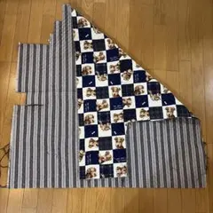 108cm×80cm 犬柄チェック柄 キルティング 生地 布地 ハンドメイド素材