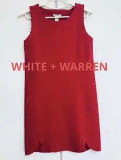 【美品】 WHITE+WARREN ワンピース レッド S〜M