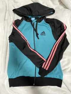 adidas フード付きジャージ XXL ターコイズ