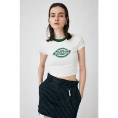 【未使用に近い】　Dickies×moussy　レア！　コラボショート丈Tシャツ