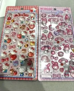 【正規品】　ハローキティ・マイメロディ ボンボンドロップシール　2枚セット