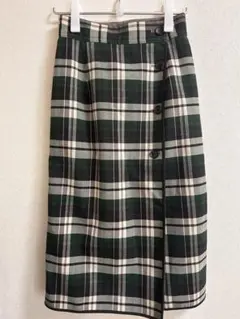 チェック柄ラップスカート　Sサイズ　訳あり