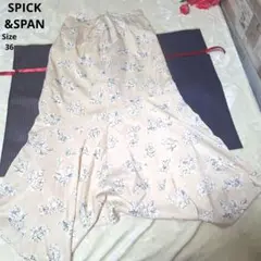 【オシャレ☆U by SPICK&SPAN】ベージュ　花柄スカート　サイズ36のサムネイル
