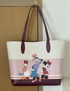 ロ*ー様 美品 ケイトスペード ディズニー トートバッグ ピンク 大容量 ミニー