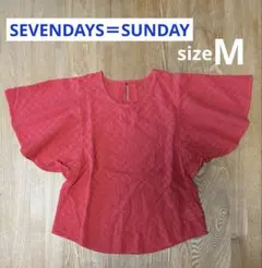 SEVENDAYS＝SUNDAY レディース　ブラウス　レッド　サイズMのサムネイル