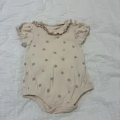 アプレレクール　半袖　ロンパース　ベビーピンク　花柄　パフスリーブ　70