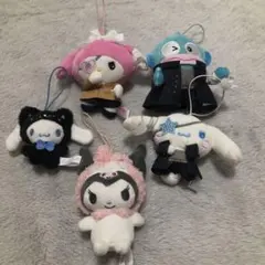 美品　サンリオキャラクターズ　ダークネス　スクール　眼帯　マスコット　5点セット