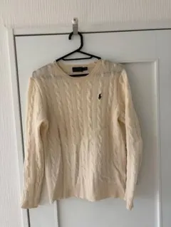 POLO RALPH LAUREN アイボリー ケーブルニット M カシミヤ