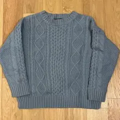 【中古品】ケーブル編み ニット セーター 長袖