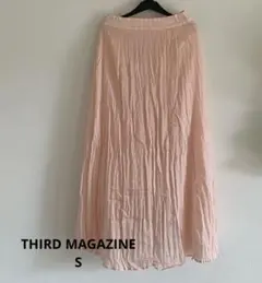 【新品】 THIRD MAGAZINE ピンク プリーツロングスカート S